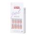 KISS Gel Fantasy Ready-to-Wear Press-On Nails Kit - Warning Sign Style | Medium Length | Pink Gel Glue | 24 Adhesive Tabs | Manicure Stick & Mini File Included - Buy Online on GoSupps.com