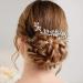 Brishow Silver Pearl Crystal Bride Wedding Hair Comb - Rhinestone Bridal Hair Accessories for Women and Girls - Buy Online on GoSupps.com