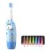 Children's toothbrush electrically from 2-12 years of sound toothbrush electrical with LED color light Smart Timer 2 Soft brush head ipx 7 water-tight baby sound toothbrush for girls boys (color: blue 1 piece (1 Pack)