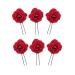 Qinuseaks 6 Pieces Rose Hair Clips Red Rose Floral Clips Flower Hairpin Rose Flower Hair Accessories for Party Wedding Handmade Bridal Accessory