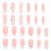 PLCPDM False s Flower Full Cover Tips French White Tip Stick On Rhinestones Press On for Women 1 set 1 box