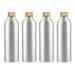 Zeoabsy 4 pieces 200 ml of empty round silver aluminum bottle with aluminum screw lid gold 200ml screw bottles made of aluminum for filling for cosmetics essences oil bathroom hotel travel 200ml gold