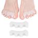 Gel Toe Separators, Spreaders & Straighteners | Hammer Toe Separator to Relieve Foot Pain & Correct Toes | Used as Toe Spacers for Feet with Overlapping Toes | Bunion Corrector for Women & Men Anatomical Toe Separator (White)
