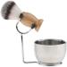 Premium Stainless Steel Razor Holder & Shaving Brush for Men | Travel & Home Grooming | Chic Design 9.5x12.5cm - Buy Online on GoSupps.com