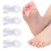 Gel Toe Separators 2 Pairs Soft Big Toe Corrector Little Toe Spacer Double Loop Big Toe Separator Hammer Toe Overlapping Toes Straightener Sleeves for Toe Alignment Bunion Foot Pain Relief (White)