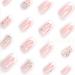 Foccna White Press On Nails - Medium Long Rhinestone Bling Glossy Square 3D Butterfly Fake Nail Tips - 24pcs for Women & Girls - Buy Online on GoSupps.com