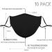 10 Pack Black Reusable Cloth Face Masks | Adjustable Washable & Breathable Protection for Men & Women - Buy Online on GoSupps.com