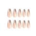 Kamize Coffin Press On Fake Shiny Nails - 24PCS Acrylic Gold False Nude Nails for Women and Girls - Style4 - Buy Online on GoSupps.com
