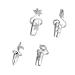Crystal Decor Finger Claws Finger Claws 4Pcs Rhinestone Nail Ring Adjustable Opening Nail Art Charms Nail Ring Decoration Tip (Random Style) Purple Purple Girls Jewelry