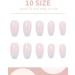 Translucent French Coffin Medium Press-On False Nails Manicure Set - 24PCS Light Pink with Glue | Acrylic Nail Tips Designs for Women - Buy Online on GoSupps.com