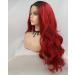 Red Ombr Mermaid Wig with Black Roots - Long Corrugated Heat-Resistant Hair for Cosplay & Parties - High-Density Drag Queen Art Hair for Women - Buy Online on GoSupps.com