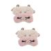 Mobestech 4 Pcs Cat Eye Mask Sleeping Eye Mask Satin Sleeping Face Mouth Cover Relief Eye Pillow Lovely Eye Mask Eye Cover Travel Eye Xmas Furry White Girl Men and Women Polyester Eye Shadow 1 Count (Pack of 1) Pink Whitex2pcs