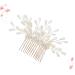 Ipetboom Bridal Headpiece Barrettes for Women Pearls Flower Hair Pearl Hair Comb Hair Combs for Women Hair Claw Clips for Women Bridal Hair Clip Tiara Bridesmaid Wedding Hair Accessories