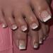 Kyzistn24pcs French False Toenails White Tip Press on Toe Nails Nude Stick on Toe Nails Removable Glue-on Toenails Fake Toe Nails Full Cover Acrylic Toe Nail Art Tips for Women