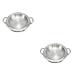 TOPBATHY 2pcs Stainless Steel Griddle Convenient Paella Pan Spicy Soup Pot Kitchen Accessory Chinese Hot Pot Stainless Steel Skillet Oven Pans Small Wok Pan Multifunction Cooking Utensils