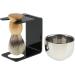Beard Brush Stand Shaving Soap Bowl Set - 4-Piece Grooming Kit | Hair Brush Stand & Soap Dish - Perfect for Men - Buy Online on GoSupps.com