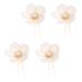 Lurrose 4pcs White Camellia Flower Hairpins Hair Chopsticks Retro Hair Sticks Costume Hair Accessory.