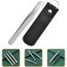 Minkissy Universal Nose Hair Cutter & Eyebrow Tweezers - Stainless Steel Round Head Leather Cover - Perfect Trimmer for Men & Women - Black - Buy Online on GoSupps.com