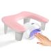 Arm Rest for Nails Tech U-shaped Manicure Nail Arm Rest Stand Big Pink Armrest Microfiber PU Leather Hand Rest Pillow for Acrylic Nail Cushion