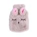 Hot Water Bottle Cartoon Rubber Feet Warmer Water Heating Pad with Plush Cover Beige Hot Water Bottles