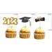 Bsowte 48PCS 2023 Year Gold Graduation Cupcake Toppers Food Decor/Graduation Grad Cap Party/Mini Insert - Buy Online on GoSupps.com