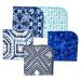 Blue Moroccan Tiles Flannel Washable Kids Lunchbox Napkins 5 Pack - 12x12 inches - Buy Online on GoSupps.com