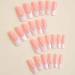 Foccna Square Press on Nails - 24pcs Long French Pink Acrylic False Nails for Women & Girls - Crystal Artificial Nail Art - Buy Online on GoSupps.com