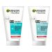Garnier skin clear 3 in 1 facial cleaning for impure skin cleaning peeling and mask with salicylic acid and tonerde 1 x 150 ml (pack with 2) 150 ml (2-pack) 3-in-1 facial cleaning