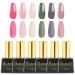 6color/lot Gel Nail Varnish UV Gel Polish Soak Off Gel Lacquer Semi Permanent Hybrid Painting for Home Use Decals Top Coat - (Color: Multi)