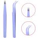 Stainless Steel Nail Art Tweezers Anti Static Straight Curved Head High Grade Durable Operation Rhinestone Metal Accessories Professional Salon Home Use (Purple) - Buy Online on GoSupps.com