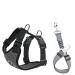 Slowton dog harness with safety belt for car double-lying breathable latex network tissue puppy harness regular safety harness dog for all everyday sports (dark gray XS) XS dark gray