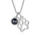 lorajewel Photo Necklaces Personalised Necklaces For Women Projection Necklace Pet Dog or Cat Paw Print Pendant Memorial Necklaces Christmas Birthday Gift For Girl Lover Silver