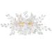Alloy Leaf and Pearl Embellished Bridal Hair Side Comb: Vintage Flower Wedding Hair Accessory Non-Slip Decoration