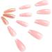 Coffin False Nails Long Fake Nails French Flowers Press on Nails Ballerina Acrylic Stick on Nails 24pcs for Women and Girls (Color : PINK Size : F) - Buy Online on GoSupps.com