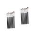 Healeved 14 Pcs Eye Makeup Brushes Makeup Bag Premium Eye Makeup Brush Princess Crown Hair Clip Wood Black