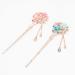 2 PCS Chinese Rhinestone Hair Chopsticks Pink Blue Flower Hair Stick Tassel Hair Pin Chignon Pin Accessories for Long Hair Women and Girls pink blue