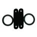 AK Stainless Steel Safety / Half Horse Riding Equestrian Stirrups with Black Treads (RUBBER RINGS & LEATHER CLIPS TABS Black) RUBBER RINGS & LEATHER CLIPS TABS Black