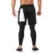 OEBLD Men's 2-in-1 Compression Running Workout Pants with Towel Loop - Large Black - Buy Online on GoSupps.com