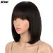 D BUT 10A Brazilian Virgin Remy Human Hair Wig with Bangs - Short Bob Pixie 25cm (1B) - Lightweight 103g - Buy Online on GoSupps.com