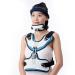 Adjustable head and neck breast orthosis traction device for the neck break adjustable V-shoulder strap made of breathable material to relieve neck and upper back verses