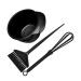 Hohopeti Kit Pinceau et Bol de Teinture Capillaire 3 Pi ces Noir pour Salon de Coiffure et Usage Maison B tonnet M langeur