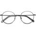 Musivon Blue Light Filter Glasses Women Men - Blue Filter Computer Glasses Without Prescription Metal Frame Round Black