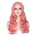 BGHJUE Blonde Lace Front Wigs Long Wavy Synthetic Wig For Women Thick Soft Heat Resistant Hair Wig Lightbrown Pink