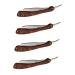 Minkissy 4 pieces of hairdresser made of stainless steel hairdressing blades Razor folding knife foldable blades razor for daily use razor with a straight shave old -fashioned wood