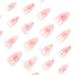 RikView Medium Press on Nails - Pink Almond Nails with 3D Flowers & Butterflies | Glossy Finish | 24 PCs Set - Buy Online on GoSupps.com