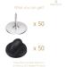 Beadnova 50 Pairs Pin Backings Tie Tacks Blank Pins - Silver Black - 50 Sets - Buy Online on GoSupps.com