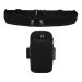 2-part base belt cell phone bracelet with high elasticity outdoor sports belt bag set waterproof 2 pockets for jogging fitness hiking cycling (black)