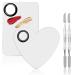4Pcs Makeup Mixing Palette Set Stainless Steel Cosmetic Makeup Palette with 2 Spatula for Foundation Makeup Tools Eyeshadow Nail Art