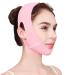 CURELIX Double Chin Reducer Reusable Double Chin V Line Lifting Belt with Chin Strap for Women Face Lift Mask (Pink)