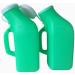 YUMSUM Portable Urinals for Men - 2 Pack, 1200ml/34 Ounce - Ideal for Hospital, Camping, Travel, and Home Use - Green - Buy Online on GoSupps.com